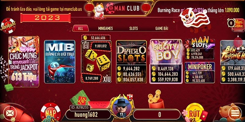 Slot game MAN CLUB thú vị, tiền thưởng lớn